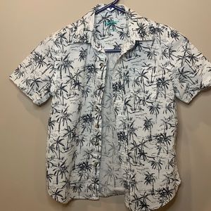 Arizona Boys Button Down Short Sleeve Shirt- Palm Tree Print